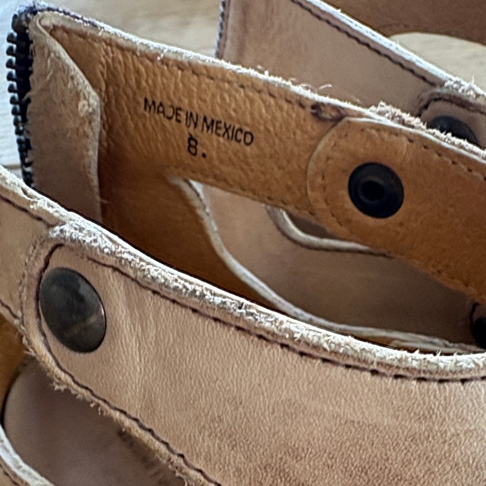 Women's Tan Leather Sandals - Picture 2 of 7